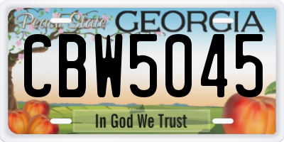 GA license plate CBW5045