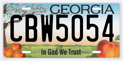 GA license plate CBW5054