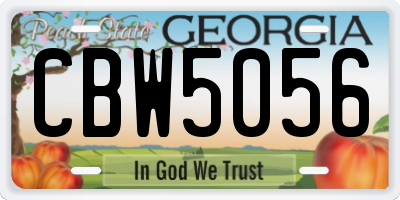 GA license plate CBW5056
