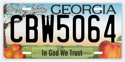 GA license plate CBW5064
