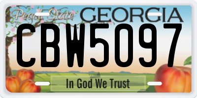 GA license plate CBW5097