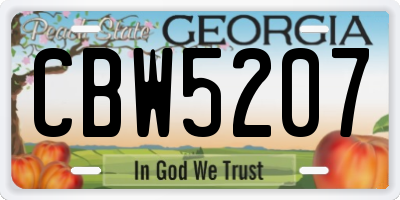 GA license plate CBW5207