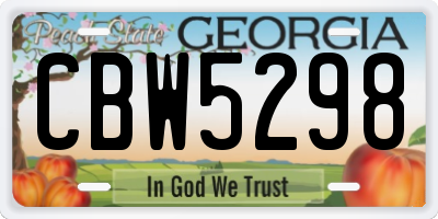 GA license plate CBW5298