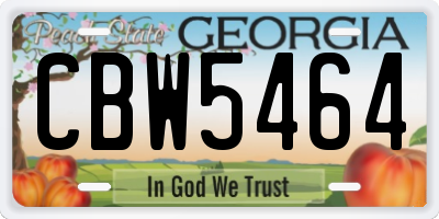 GA license plate CBW5464