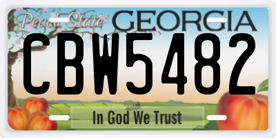 GA license plate CBW5482