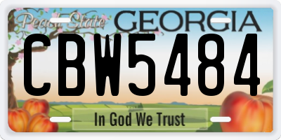 GA license plate CBW5484
