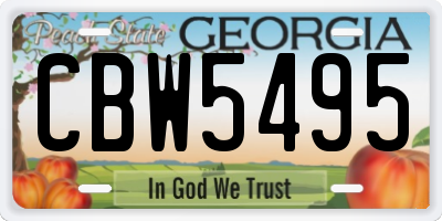 GA license plate CBW5495