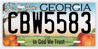 GA license plate CBW5583