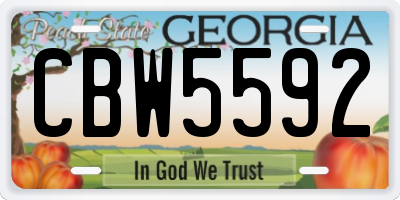 GA license plate CBW5592