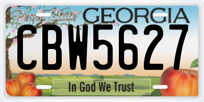 GA license plate CBW5627