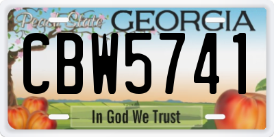 GA license plate CBW5741