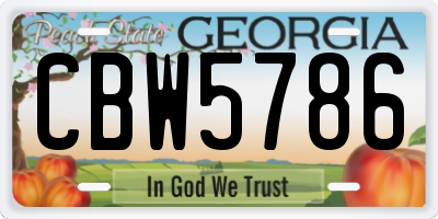 GA license plate CBW5786