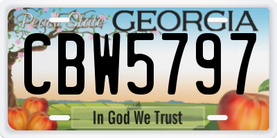 GA license plate CBW5797