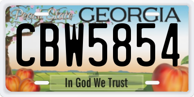 GA license plate CBW5854