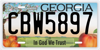 GA license plate CBW5897