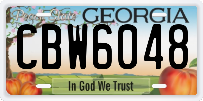 GA license plate CBW6048
