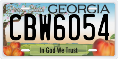 GA license plate CBW6054