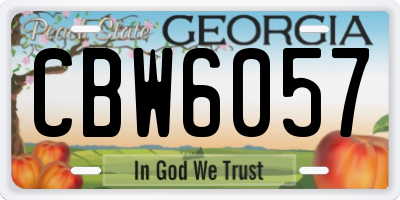 GA license plate CBW6057