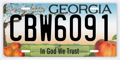 GA license plate CBW6091