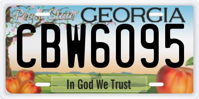 GA license plate CBW6095