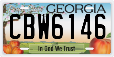 GA license plate CBW6146