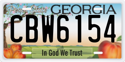 GA license plate CBW6154