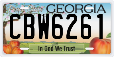 GA license plate CBW6261