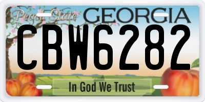 GA license plate CBW6282