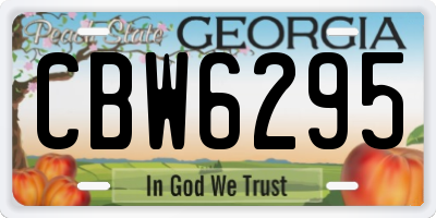 GA license plate CBW6295