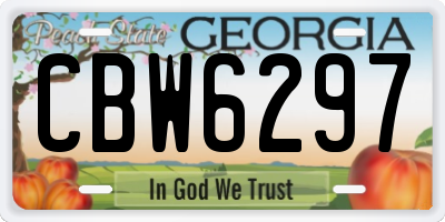 GA license plate CBW6297