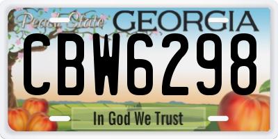 GA license plate CBW6298