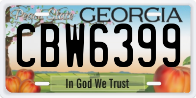GA license plate CBW6399
