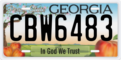 GA license plate CBW6483