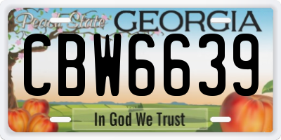 GA license plate CBW6639