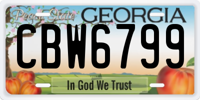 GA license plate CBW6799