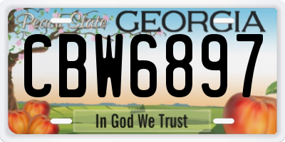 GA license plate CBW6897