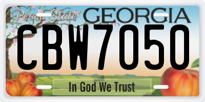 GA license plate CBW7050