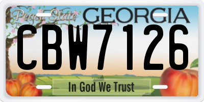GA license plate CBW7126