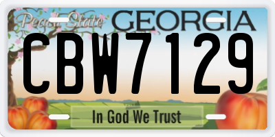 GA license plate CBW7129