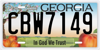 GA license plate CBW7149