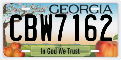 GA license plate CBW7162