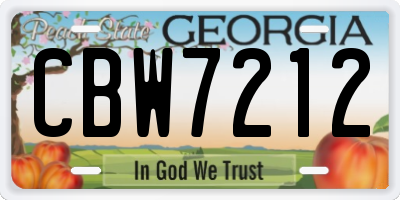 GA license plate CBW7212