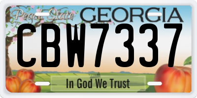 GA license plate CBW7337