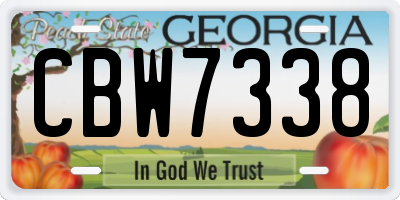 GA license plate CBW7338