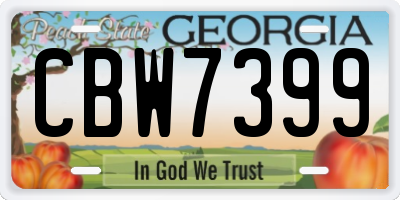 GA license plate CBW7399