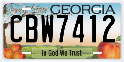 GA license plate CBW7412