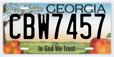 GA license plate CBW7457