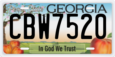 GA license plate CBW7520