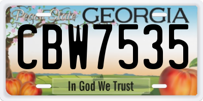 GA license plate CBW7535