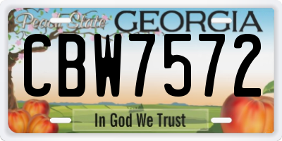 GA license plate CBW7572